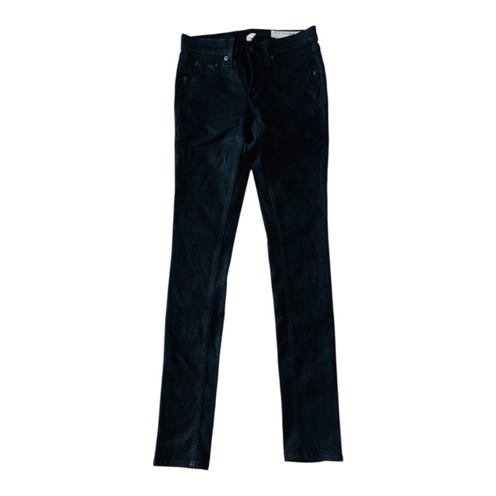 Rag & bone the legging in coated black Shimmer Stretch Jegging Women’s Size 24 - Picture 4 of 12